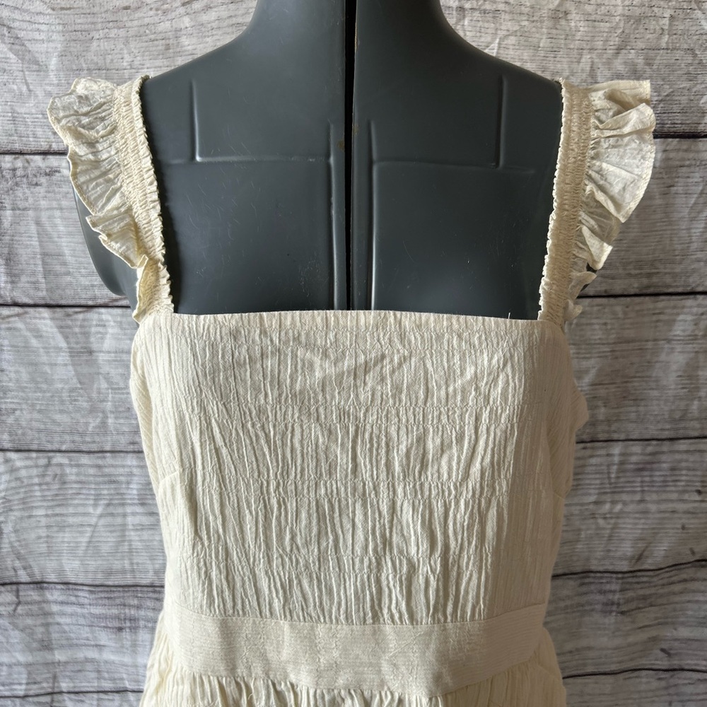 NWT Madewell Ruffle-Strap Empire Dress in Pearl Ivory size 6 - Picture 10 of 15